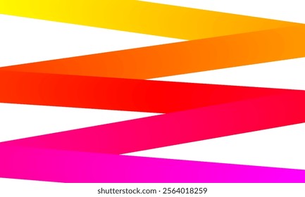 Abstract Gradient Ribbons in Vibrant Warm Tones on White Background. The design conveys modern aesthetics, creativity, energy, and innovation, suitable for various artistic and informational uses.