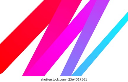 Abstract Gradient Ribbons in Vibrant Warm Tones on White Background. The design conveys modern aesthetics, creativity, energy, and innovation, suitable for various artistic and informational uses   