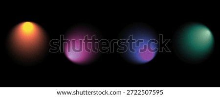 Abstract gradient with round shapes, neon, blue and icons. Flowing and digital blob shapes, light and dynamic.eps10