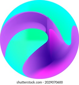 Abstract gradient rounded pink and light green color design .