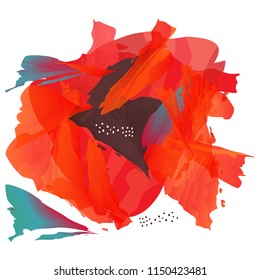 Abstract gradient scarlet red poppy 