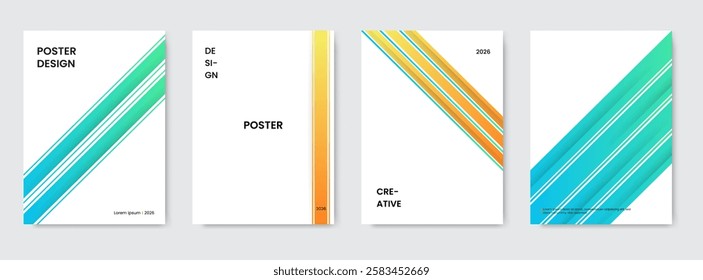 Abstract gradient shape geometric poster for cover design, business annual report, flyer, magazine