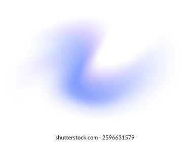 Abstract gradient shape with noise. Blue blurred grainy color gradation, vibrant design element.