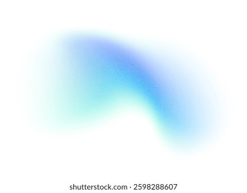 Abstract gradient shape with noise. Blue blurred grainy color gradation, vibrant design element.