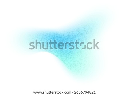 Abstract gradient shape with noise, blue blurred grainy color gradation, vibrant design element.