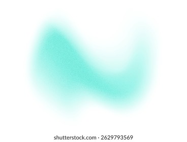Abstract gradient shape with noise, green blurred grainy color gradation, vibrant design element.