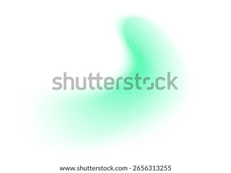 Abstract gradient shape with noise, green blurred grainy color gradation, vibrant design element.