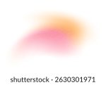 Abstract gradient shape with noise, pink and orange blurred grainy color gradation, vibrant design element.