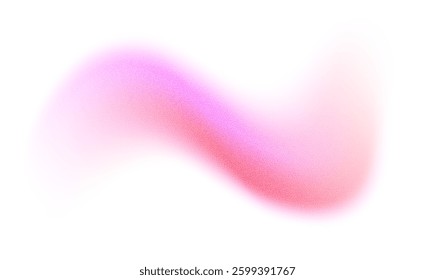 Abstract gradient shape with noise, pink blurred grainy color gradation, vibrant design element.
