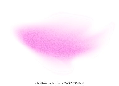 Abstract gradient shape with noise, pink blurred grainy color gradation, vibrant design element.