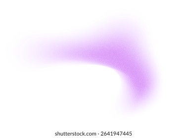 Abstract gradient shape with noise, purple blurred grainy color gradation, vibrant design element.