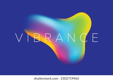 Abstract Gradient Shape with Vibrant Color on the dark blue Background