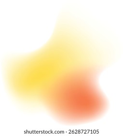 Abstract gradient shape with warm yellow orange and red colors on white background.