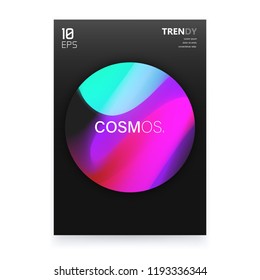 Abstract Gradient Shapes A4 Poster Design. Abstract Cover Backdrop. Trendy Color Flow Artwork