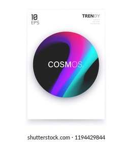 Abstract Gradient Shapes A4 Poster Design. Abstract Cover Backdrop. Trendy Color Flow Artwork
