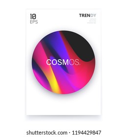 Abstract Gradient Shapes A4 Poster Design. Abstract Cover Backdrop. Trendy Color Flow Artwork
