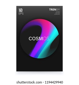 Abstract Gradient Shapes A4 Poster Design. Abstract Cover Backdrop. Trendy Color Flow Artwork