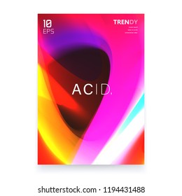 Abstract Gradient Shapes A4 Poster Design. Abstract Cover Backdrop. Trendy Color Flow Artwork