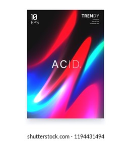 Abstract Gradient Shapes A4 Poster Design. Abstract Cover Backdrop. Trendy Color Flow Artwork