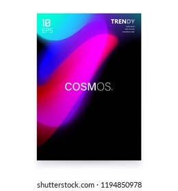 Abstract Gradient Shapes A4 Poster Design. Abstract Cover Backdrop. Trendy Color Flow Artwork