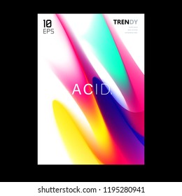 Abstract Gradient Shapes A4 Poster. Modern Design Cover Backdrop. Trendy Color Flow Artwork