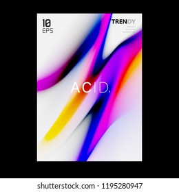 Abstract Gradient Shapes A4 Poster. Modern Design Cover Backdrop. Trendy Color Flow Artwork