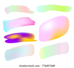 Abstract gradient shapes, blots and strokes. Isolated design elements
