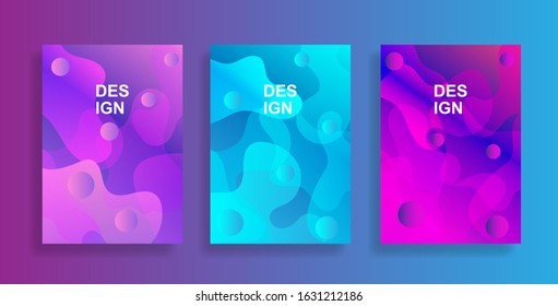 Abstract gradient shapes cover collection. -  Vector.
