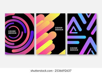 Diseño de Vector de colección de cubierta de Formas de gradiente Abstractas en EPS 10