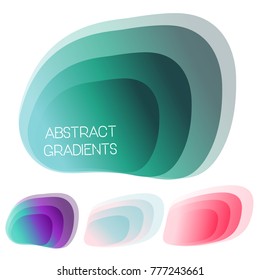 Abstract gradient shapes. Multi layered gradients for background, icons, emblems, identity