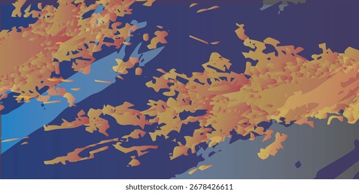 Abstract Gradient Shapes with Orange and Blue Tones