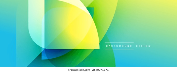 Abstract gradient shapes overlap. Bright colors blend, creating dynamic visual effect. Modern design element for backgrounds.