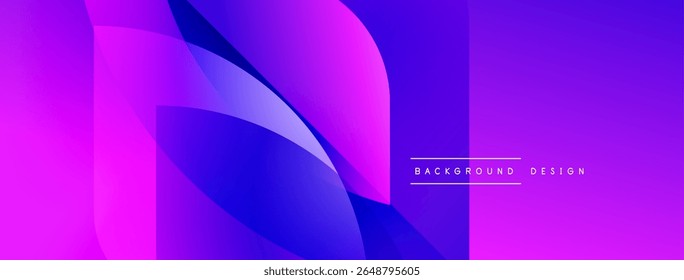 Abstract gradient shapes overlap, creating vibrant purple, blue hues. Modern design element for backgrounds, banners, presentations.