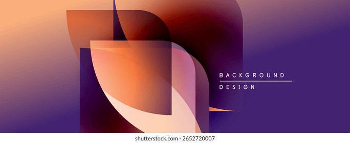 Abstract gradient shapes overlap, creating dynamic visual effect. Warm colors transition into cool purple hues. Text reads background design.