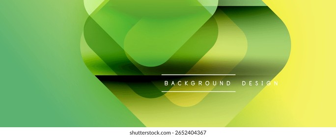 Abstract gradient shapes overlap. Green, yellow hues create modern design. Minimalist style, clean aesthetic. Background elements suggest innovation.
