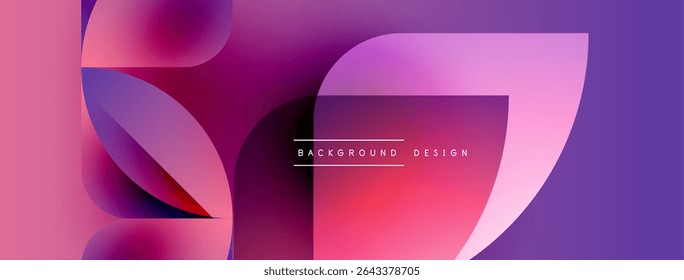 Abstract gradient shapes overlap. Pink, purple hues dominate design. Modern aesthetic, clean lines present visual interest.