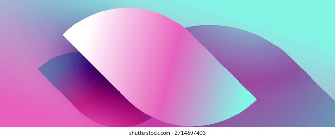 Abstract gradient shapes overlap. Pink, purple, turquoise hues create modern visual effect. Smooth transitions suggest depth, dynamism.