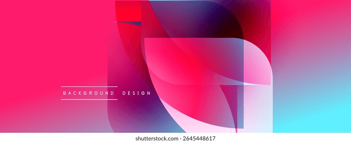 Abstract gradient shapes overlap. Vivid pinks, blues create dynamic visual effect. Modern design element for backgrounds.