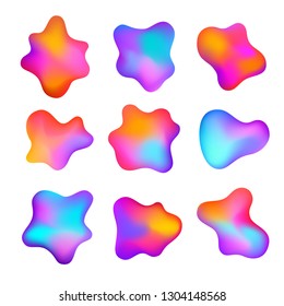 Abstract gradient shapes set. Vector illustration. 