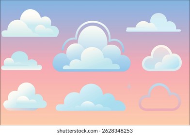 Ilustração da nuvem do vetor do céu do gradiente abstrato