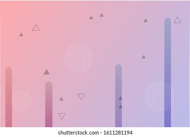 Abstract gradient soft pastel  background vector template with 3d shapes