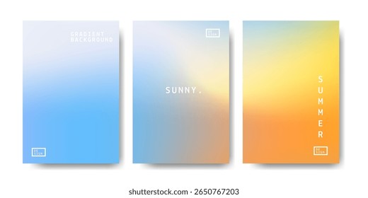 Abstrato gradiente macio pastel fundo de cartaz de verão. azul branco fundo de gradiente laranja. verão clima ensolarado. Design vetorial	
