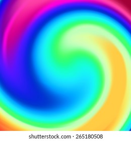 Abstract gradient spectrum spiral twirl vector background