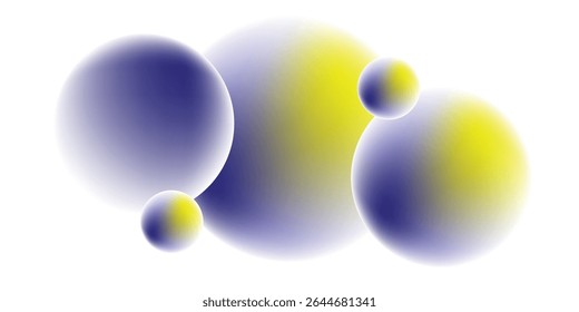 Abstract gradient spheres blue yellow design background