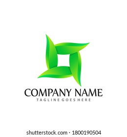 Resumen Gradiente cuadrado deja la plantilla moderna de diseño de logotipos de empresa Vector de iluminación