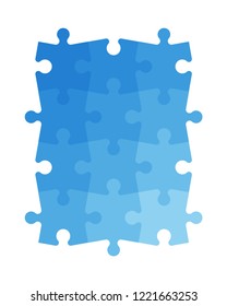 Abstract gradient square puzzle presentation. Design puzzle infographic template explanatory text field business statistics. Vector gradient puzzles illustration. Section compare service banner