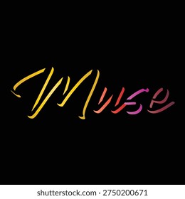 Abstract Gradient Stroke Muse Calligraphy