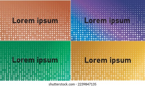 Abstract gradient style design with polygonal star background set of 4. background with code. Background.