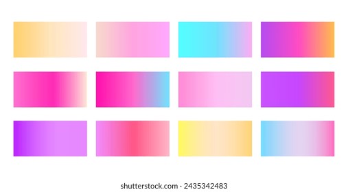 abstract gradient swatch banner set for modern ui design vector