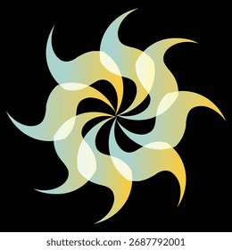 Abstract Gradient Swirl Mandala on Black